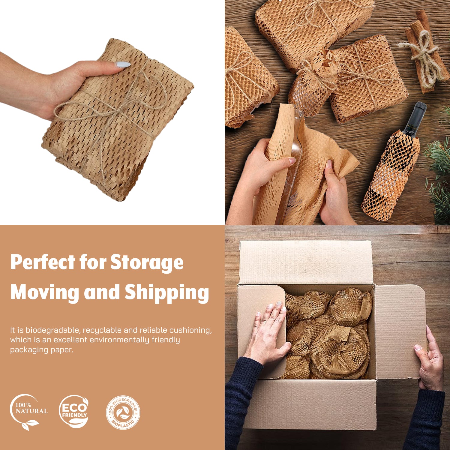 2pcs, Honeycomb, 16x3000 inches, Wrapping Paper Roll