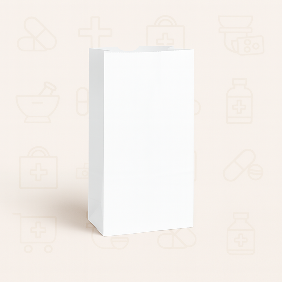 #8 - 6.25" x 3.75" x 12" - Prescription Bags - White Grocery Bags - Carton of 1000 - KIS PAPER - 6025; $0.082/pc