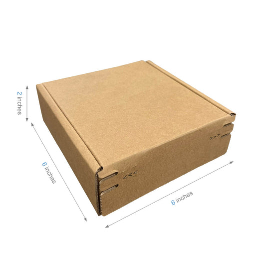 Kraft Literature Corrugated Paper Mailer Boxes Self-Seal Tape - 6" x 6" x 2" - Bundle of 40 - KIS PAPER - 11258; U$1.04/pc