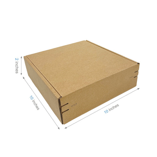 Kraft Literature Corrugated Paper Mailer Boxes Self-Seal Tape - 10" x 10" x 2" - Bundle of 40 - KIS PAPER - 11264; U$1.61/pc