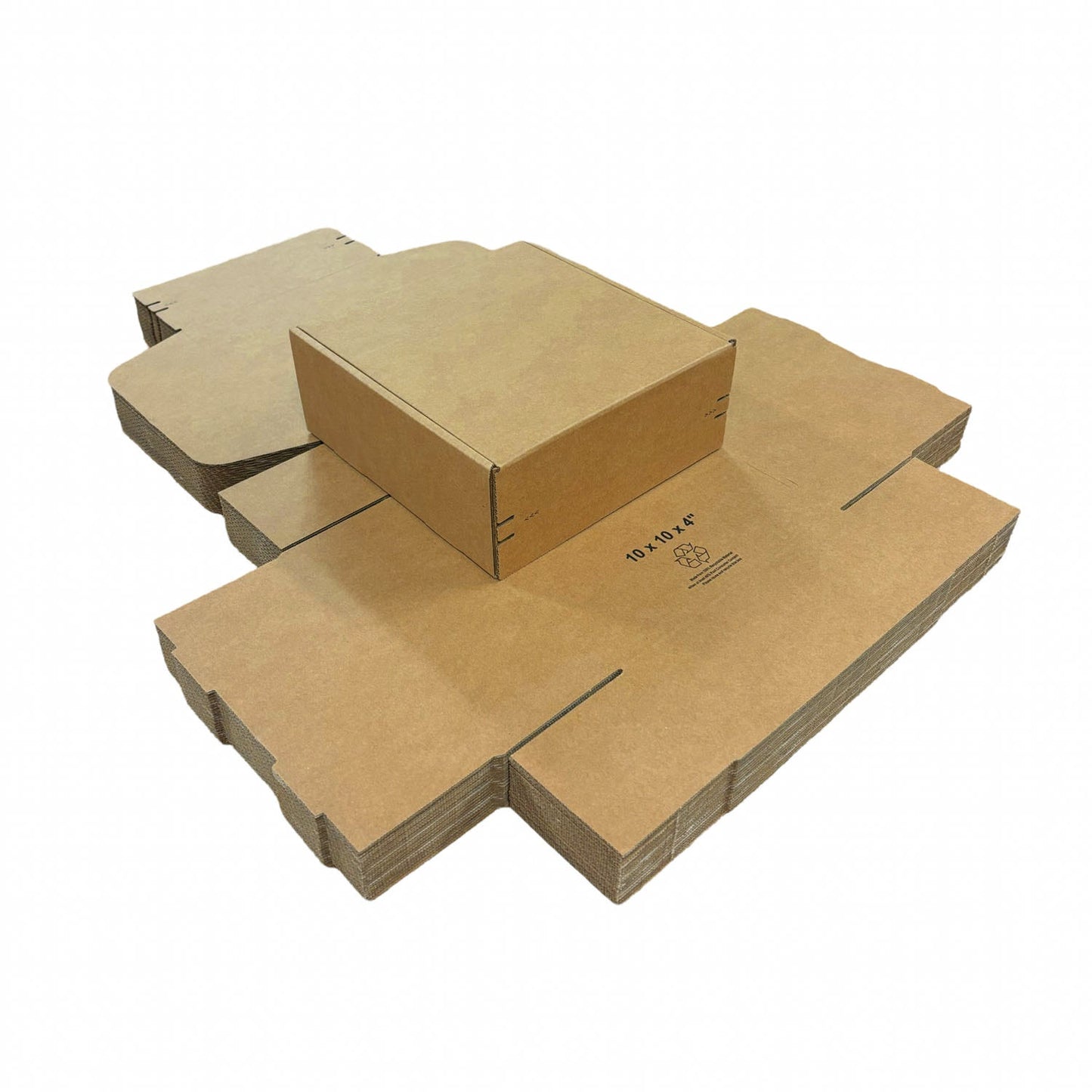 Kraft Literature Corrugated Paper Mailer Boxes Self-Seal Tape - 10" x 10" x 4" - Bundle of 40 - KIS PAPER - 11265; U$2.44/pc