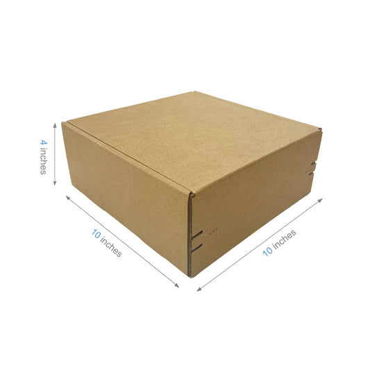 Kraft Literature Corrugated Paper Mailer Boxes Self-Seal Tape - 10" x 10" x 4" - Bundle of 40 - KIS PAPER - 11265; U$2.44/pc