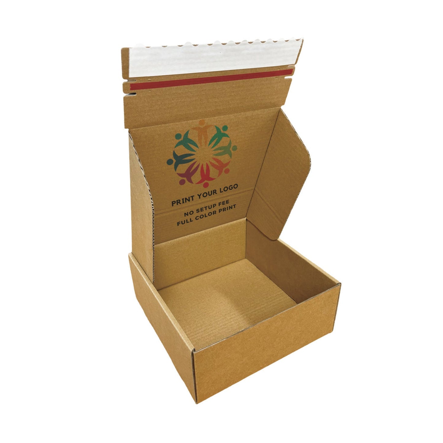 Custom Kraft Literature Corrugated Paper Mailer Boxes Self-Seal Tape - 10" x 10" x 4" - Bundle of 40 - KIS PAPER - 11265; Full Color Custom Print, Printed in Canada