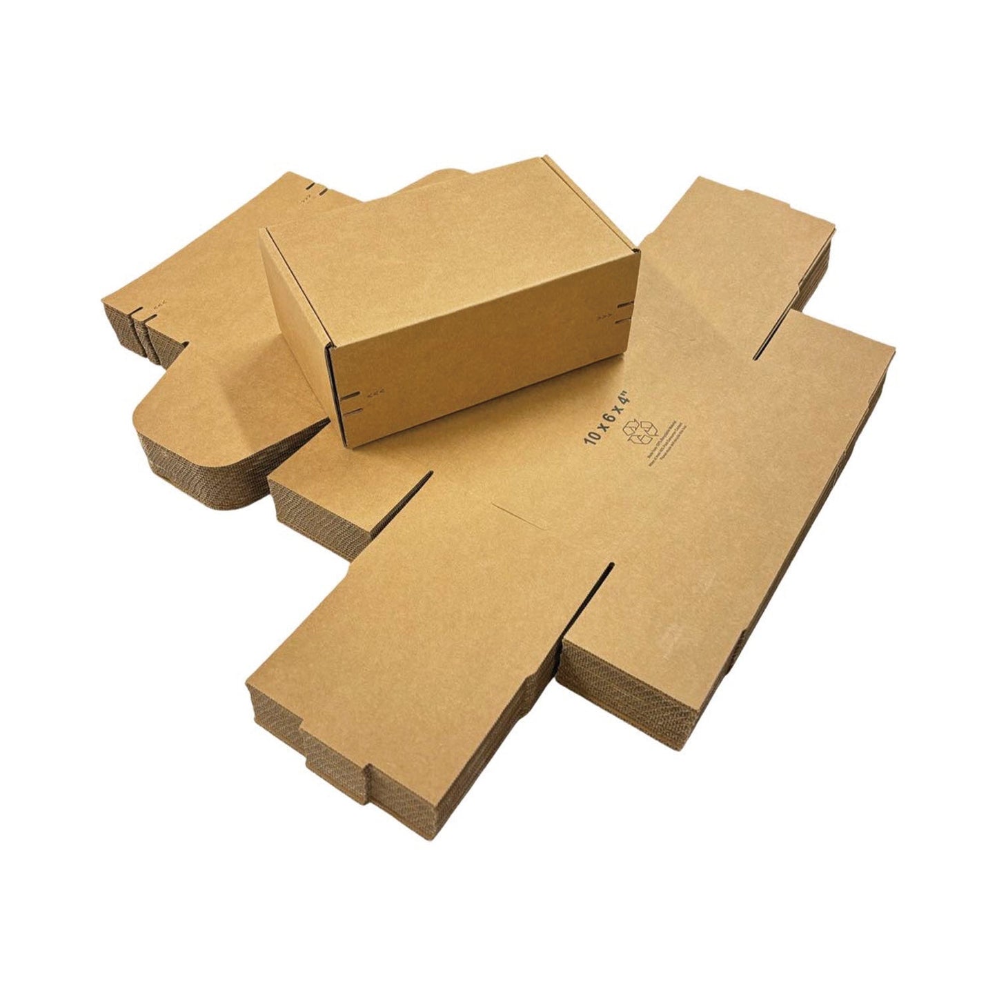 Kraft Literature Corrugated Paper Mailer Boxes Self-Seal Tape - 10" x 6" x 4" - Bundle of 40 - KIS PAPER - 11263; U$2.04/pc