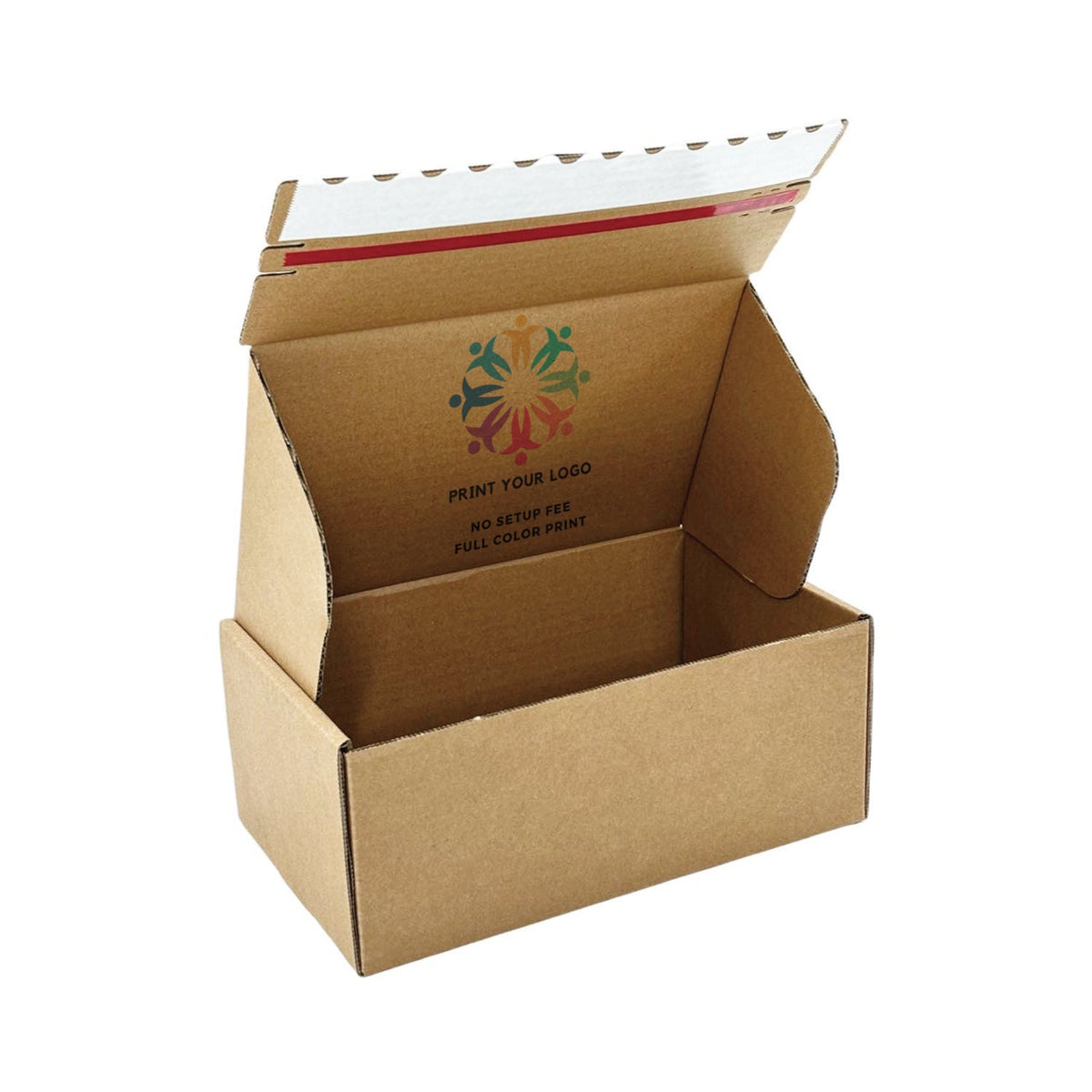 Custom Kraft Literature Corrugated Paper Mailer Boxes Self-Seal Tape - 10" x 6" x 4" - Bundle of 40 - KIS PAPER - 11263; Full Color Custom Print, Printed in Canada