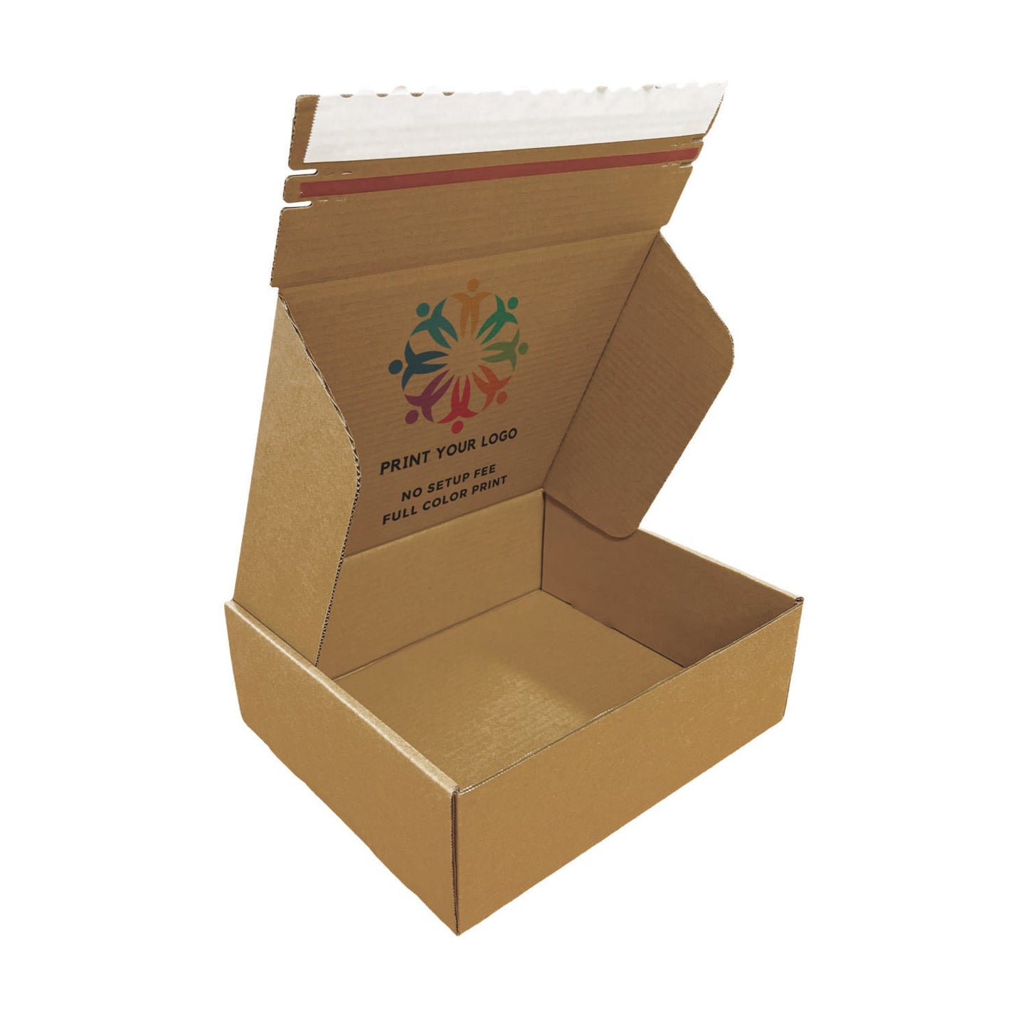 Custom Kraft Literature Corrugated Paper Mailer Boxes Self-Seal Tape - 12" x 10" x 4" - Bundle of 40 - KIS PAPER - 11269; Full Color Custom Print, Printed in Canada
