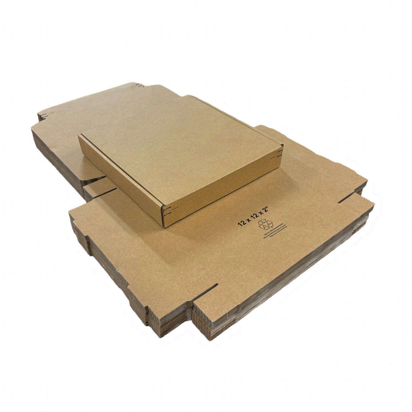 Kraft Literature Corrugated Paper Mailer Boxes Self-Seal Tape - 12" x 12" x 2" - Bundle of 40 - KIS PAPER - 11270; U$2.07/pc