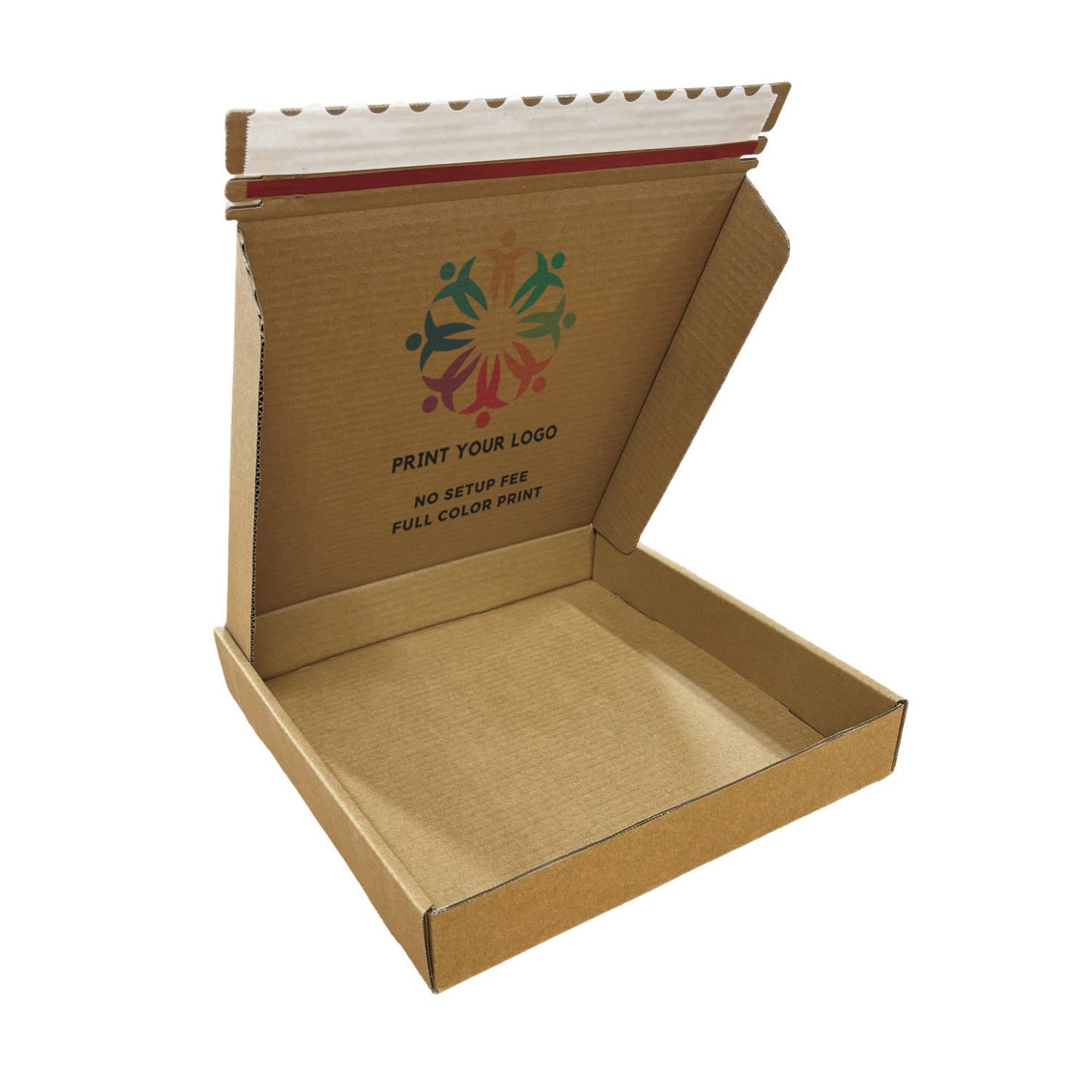 Custom Kraft Literature Corrugated Paper Mailer Boxes Self-Seal Tape - 12" x 12" x 2" - Bundle of 40 - KIS PAPER - 11270; Full Color Custom Print, Printed in Canada