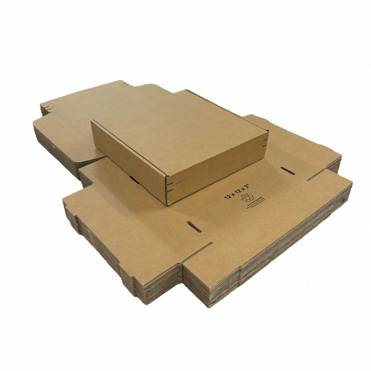 Kraft Literature Corrugated Paper Mailer Boxes Self-Seal Tape - 12" x 12" x 3" - Bundle of 40 - KIS PAPER - 11271; U$2.31/pc