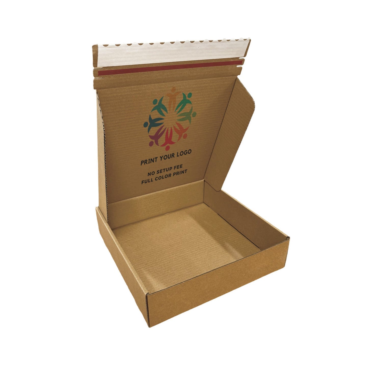 Custom Kraft Literature Corrugated Paper Mailer Boxes Self-Seal Tape - 12" x 12" x 3" - Bundle of 40 - KIS PAPER - 11271; Full Color Custom Print, Printed in Canada