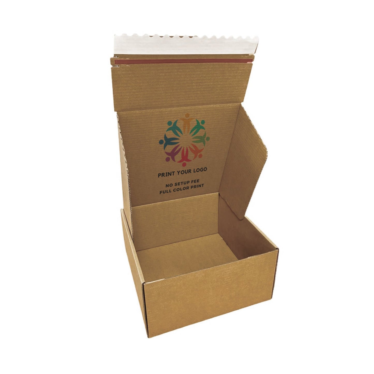 Custom Kraft Literature Corrugated Paper Mailer Boxes Self-Seal Tape - 12" x 12" x 6" - Bundle of 40 - KIS PAPER - 11272; Full Color Custom Print, Printed in Canada