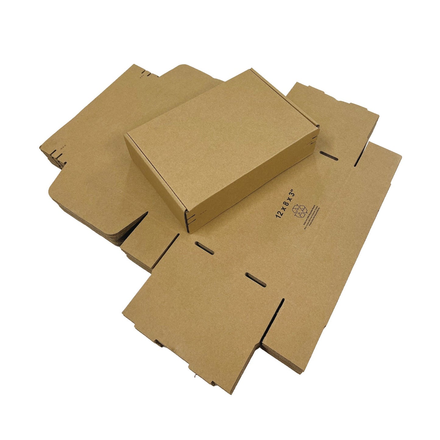 Kraft Literature Corrugated Paper Mailer Boxes Self-Seal Tape - 12" x 8" x 3" - Bundle of 40 - KIS PAPER - 11268; U$1.79/pc