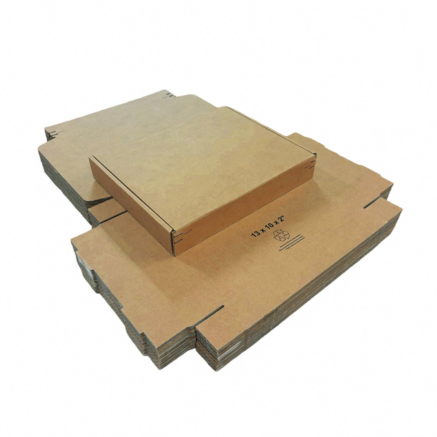 Kraft Literature Corrugated Paper Mailer Boxes Self-Seal Tape - 13" x 10" x 2" - Bundle of 40 - KIS PAPER - 11273; U$2.29/pc
