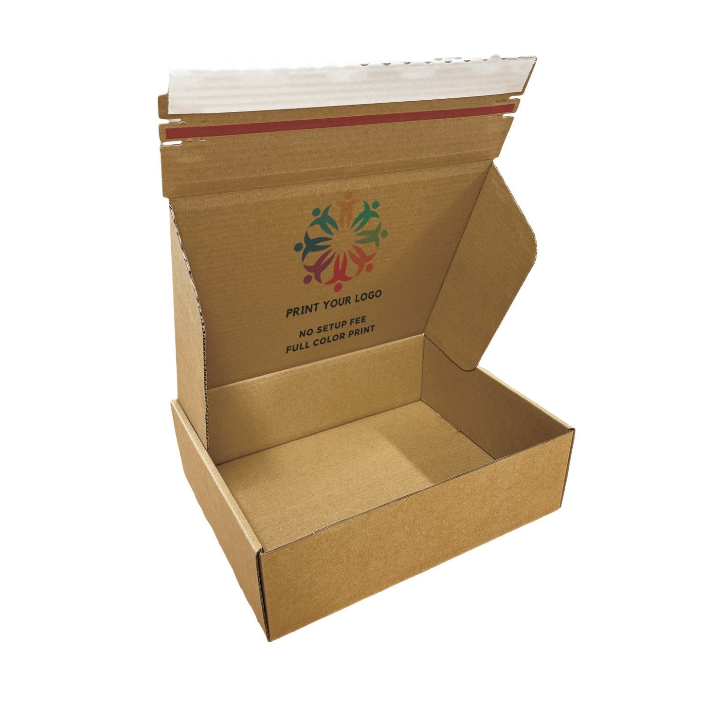 Custom Kraft Literature Corrugated Paper Mailer Boxes Self-Seal Tape - 13" x 10" x 4" - Bundle of 40 - KIS PAPER - 11274; Full Color Custom Print, Printed in Canada