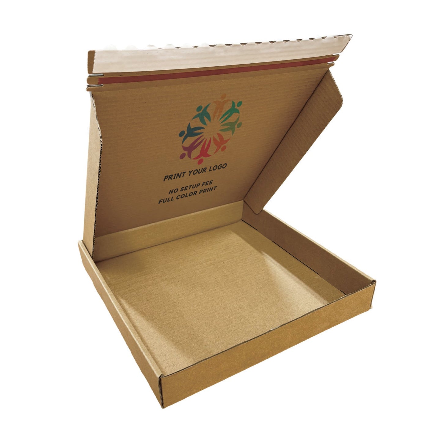 Custom Kraft Literature Corrugated Paper Mailer Boxes Self-Seal Tape - 13" x 13" x 2" - Bundle of 40 - KIS PAPER - 11275; Full Color Custom Print, Printed in Canada