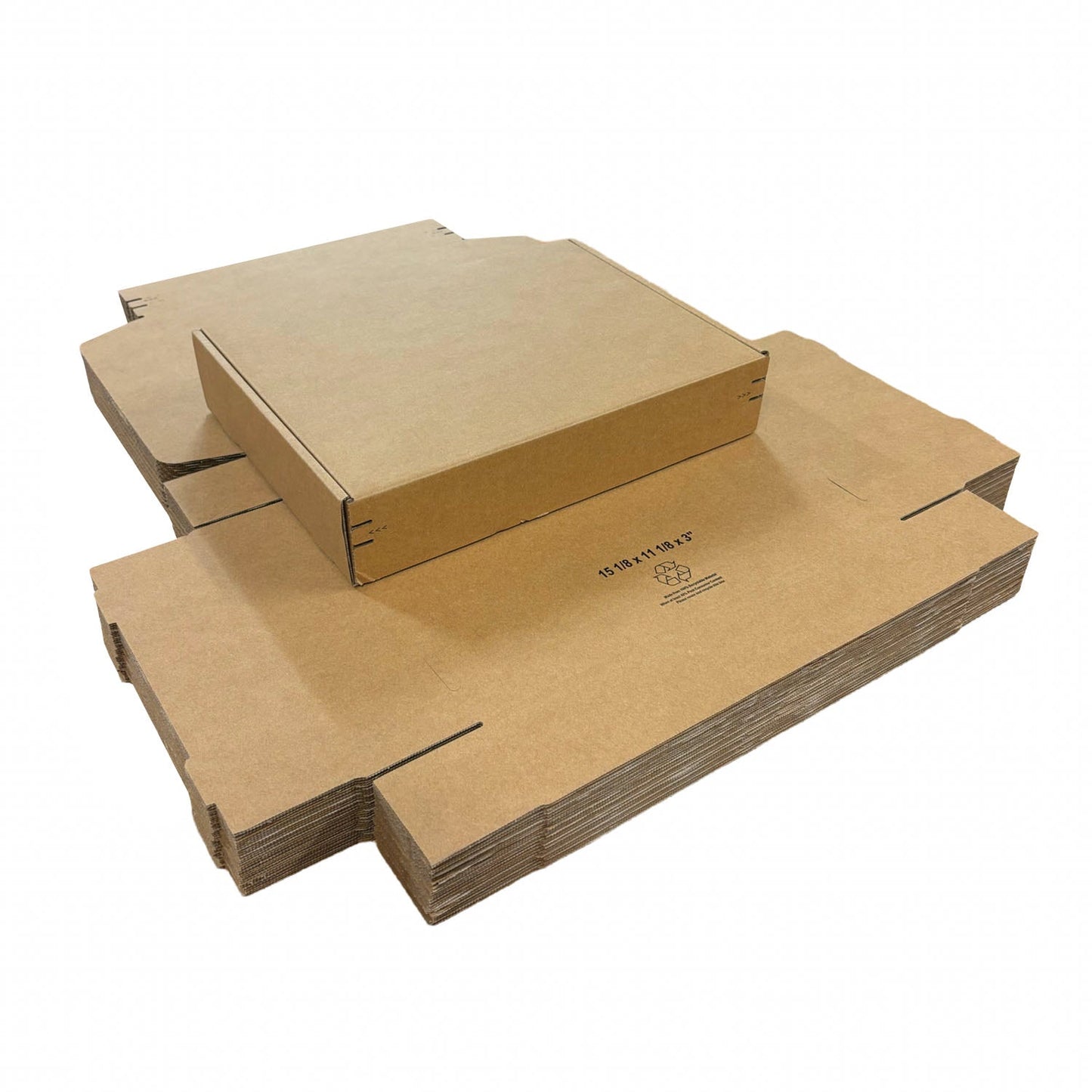 Kraft Literature Corrugated Paper Mailer Boxes Self-Seal Tape - 15.125" x 11.125" x 3" - Bundle of 40 - KIS PAPER - 11280; U$2.54/pc