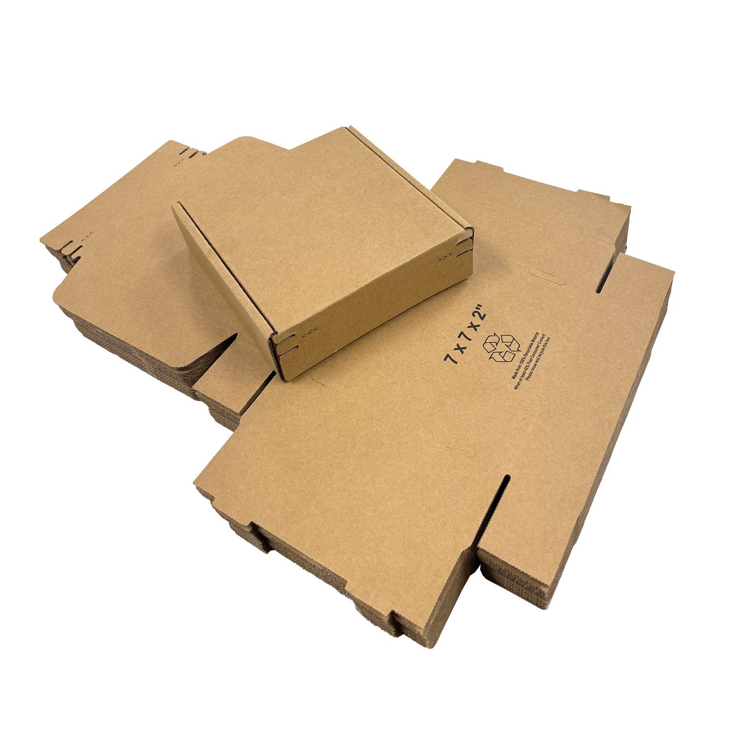 Kraft Literature Corrugated Paper Mailer Boxes Self-Seal Tape - 7" x 7" x 2" - Bundle of 40 - KIS PAPER - 11259; U$1.07/pc