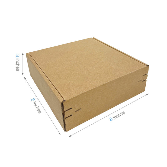 Kraft Literature Corrugated Paper Mailer Boxes Self-Seal Tape - 8" x 8" x 3" - Bundle of 40 - KIS PAPER - 11260; U$1.65/pc