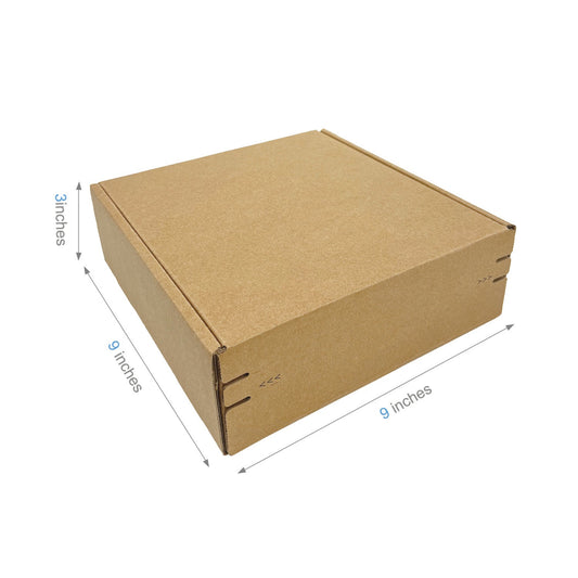 Kraft Literature Corrugated Paper Mailer Boxes Self-Seal Tape - 9" x 9" x 3" - Bundle of 40 - KIS PAPER - 11262; U$1.67/pc