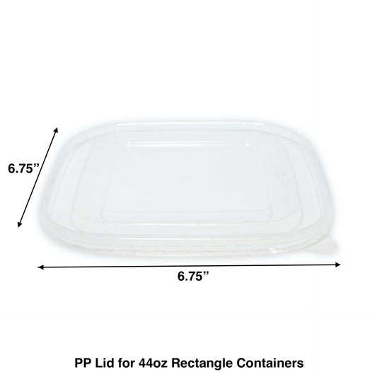 KIS-PL675 | PP Lids for 44oz Kraft Paper Rectangle Containers; From $0.181/pc
