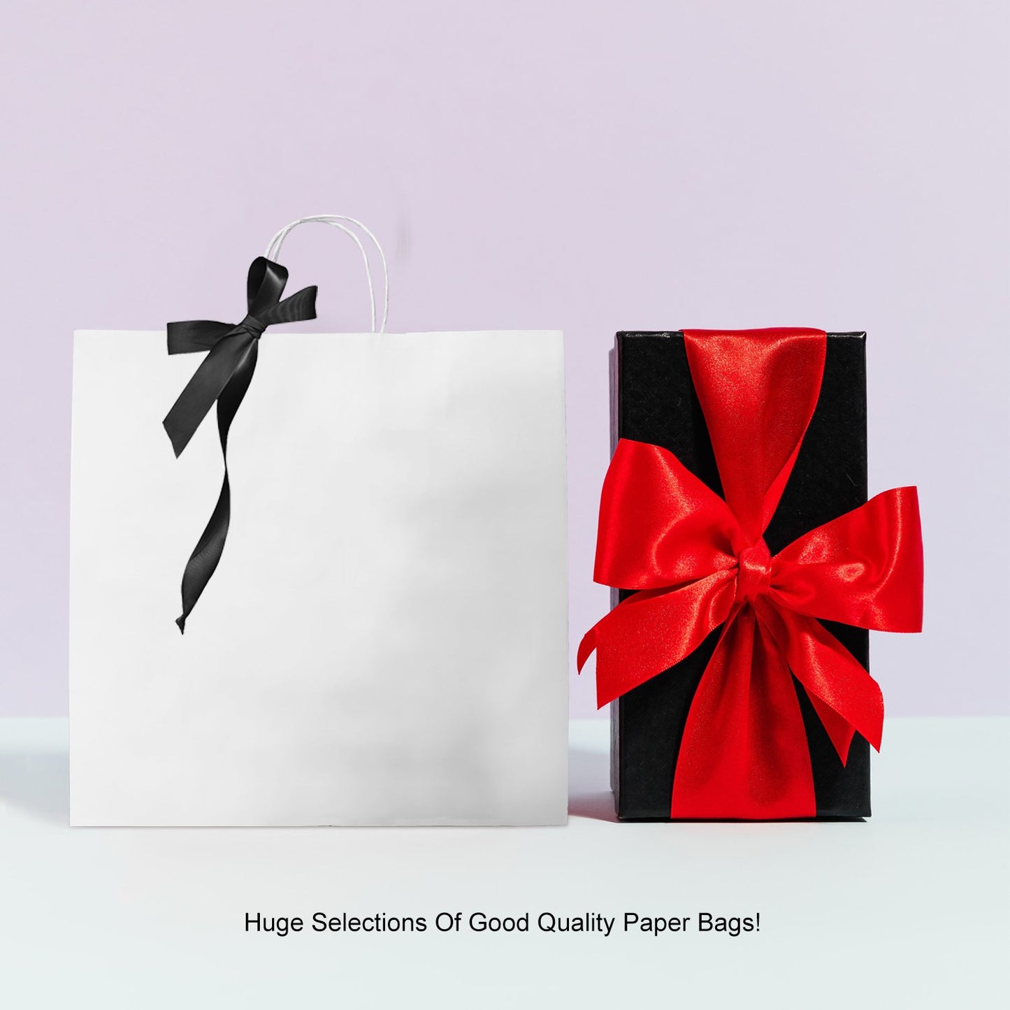 200 Pcs, Tiger,  14x8x14 inches, White Kraft Paper Bags, with Twisted handle