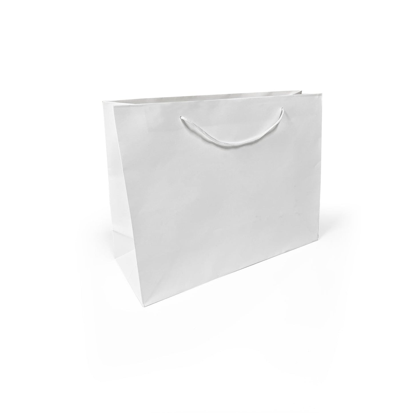 150 Pcs, Vogue, 16x6x12 inches, White Euro Tote Paper Bags, with Rope Handle