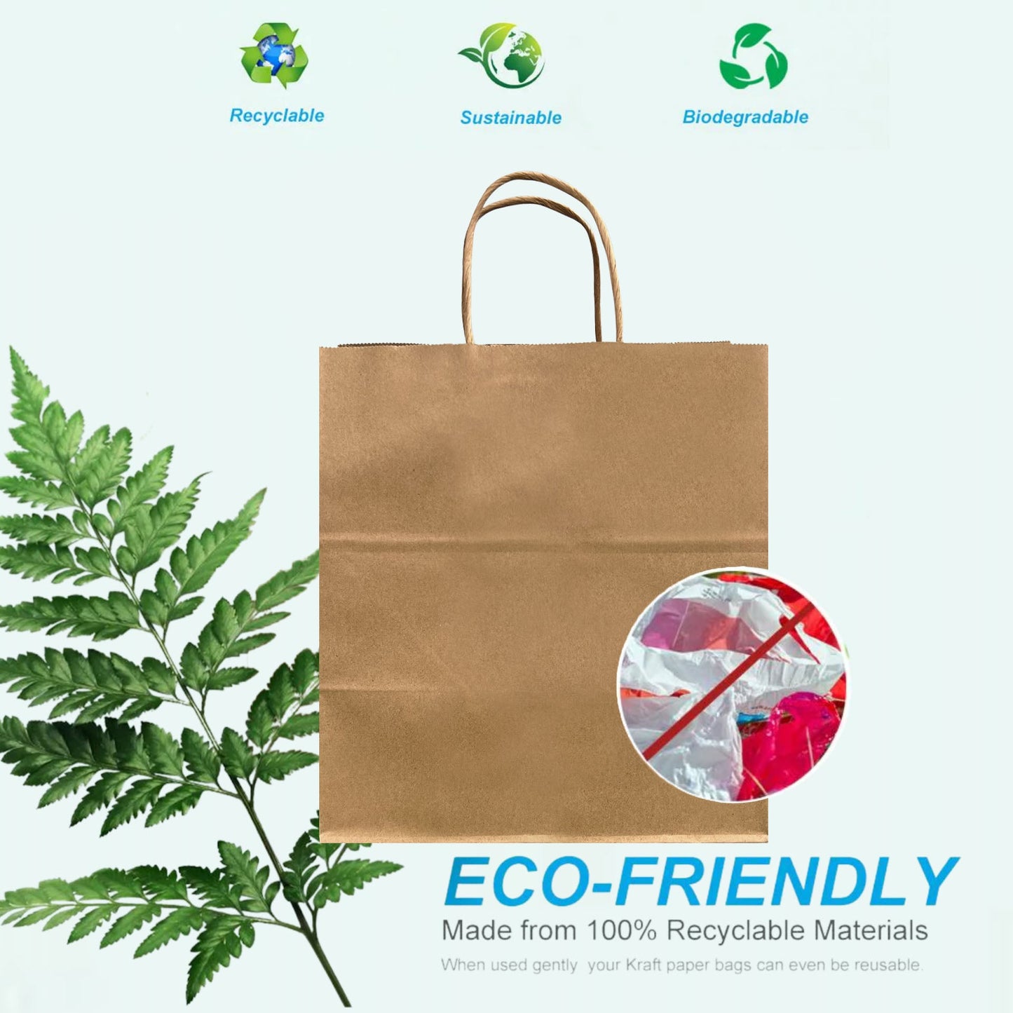 1182B | 200pcs Bento 11x8x12 inches Kraft Paper Bag Cardboard Insert with Twisted Handles; U$0.54/pc