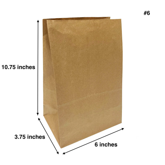 500pcs #6 Grocery Bags 6x3.75x10.75 inches; U$0.06/pc