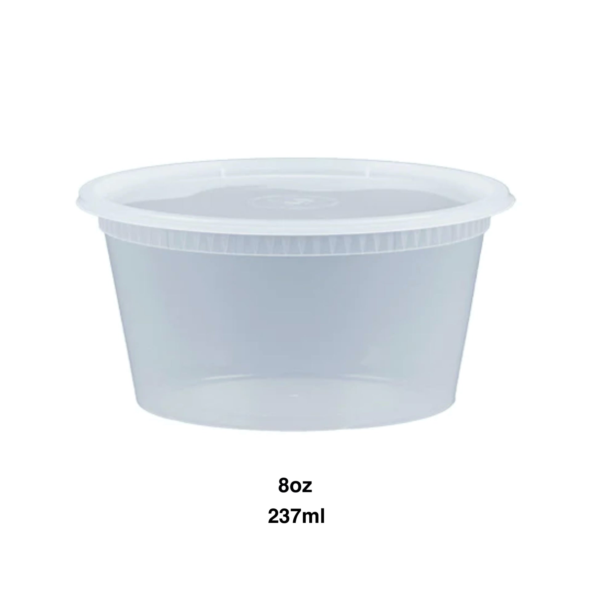 BULK Lightweight Clear Plastic Round Deli Container with Lids 8OZ –  OnlyOneStopShop