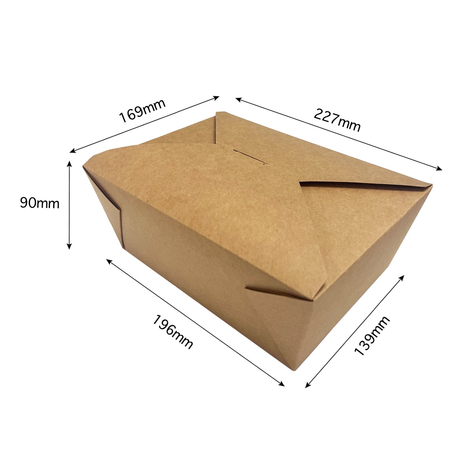 Paper Take Out Box Kraft 4 96oz Carton of 200 KIS PAPER 11034