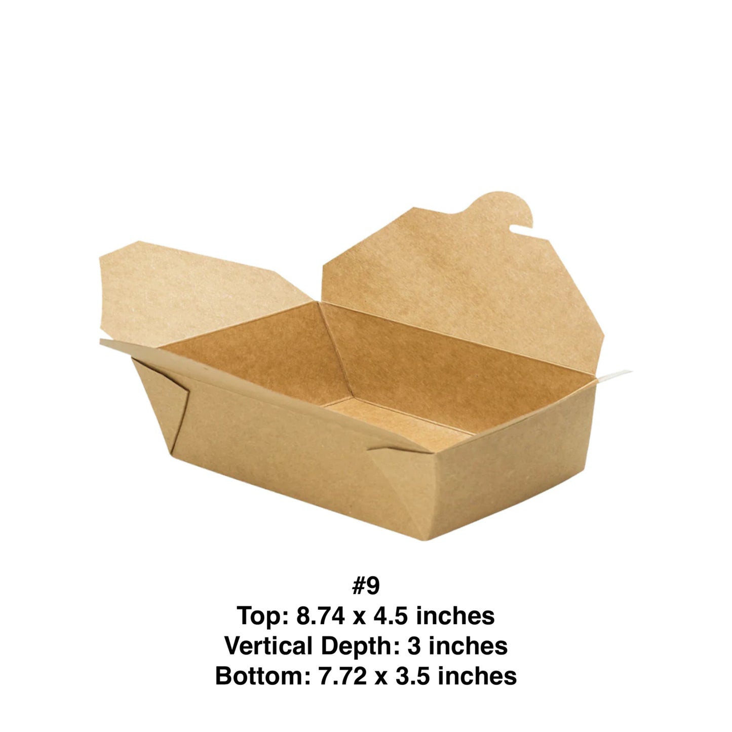 KIS-TO52G | #9, Kraft Paper Takeout Box, 66oz, 1934ml