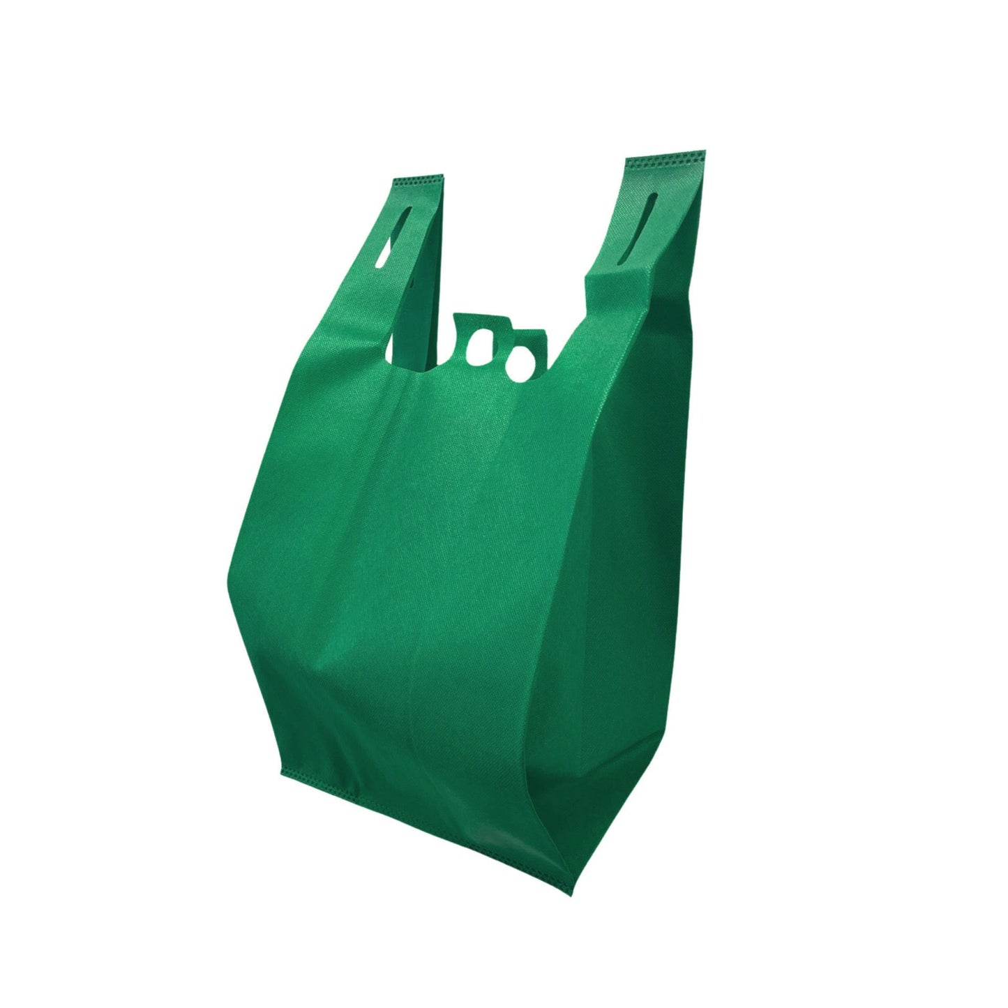 200pcs Non-Woven Reusable T-Shirt Bag 12x7x22 inches Dark Green Shopping Bags Pinch Bottom; U$0.54/pc