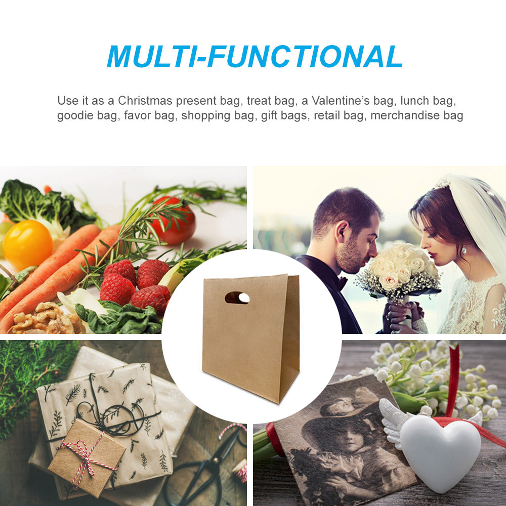 400 Pcs, Anna, 11x6x11 inches, Kraft Paper Bags, with Twisted Handle