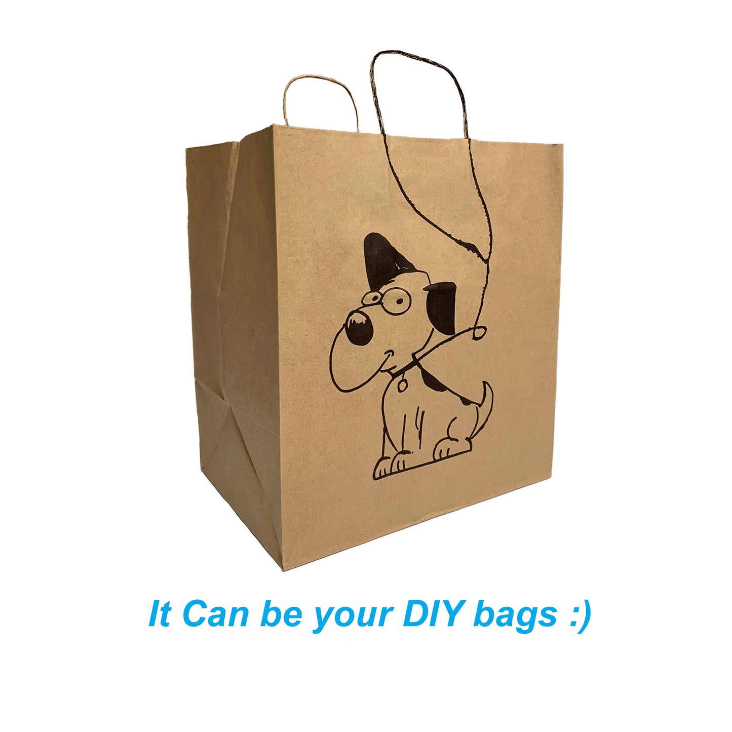 200 Pcs, Super Royal, 14x10x15.75 inches, Kraft Paper Bags, with Twisted Handle