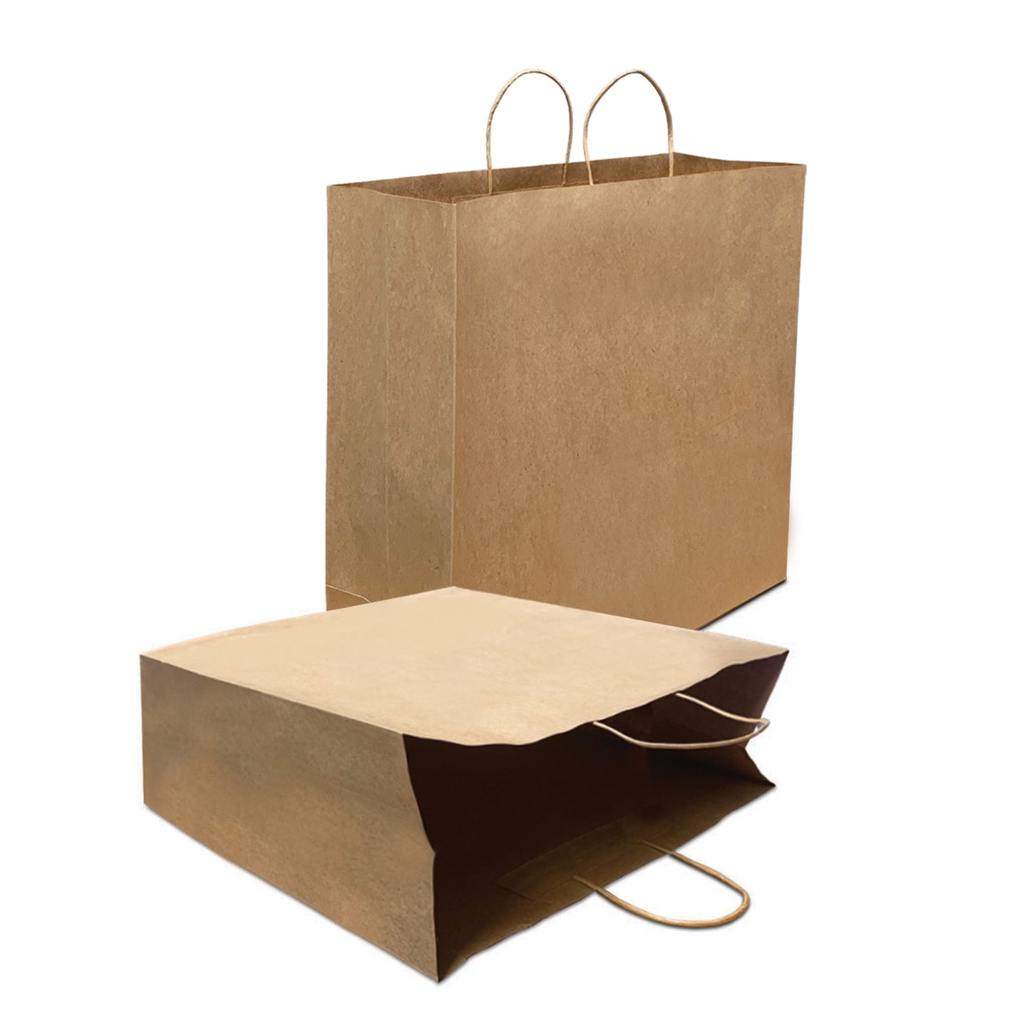 200 Pcs, Jumbo, 18x7x18.75 inches, Kraft Paper Bags, with Twisted Handle