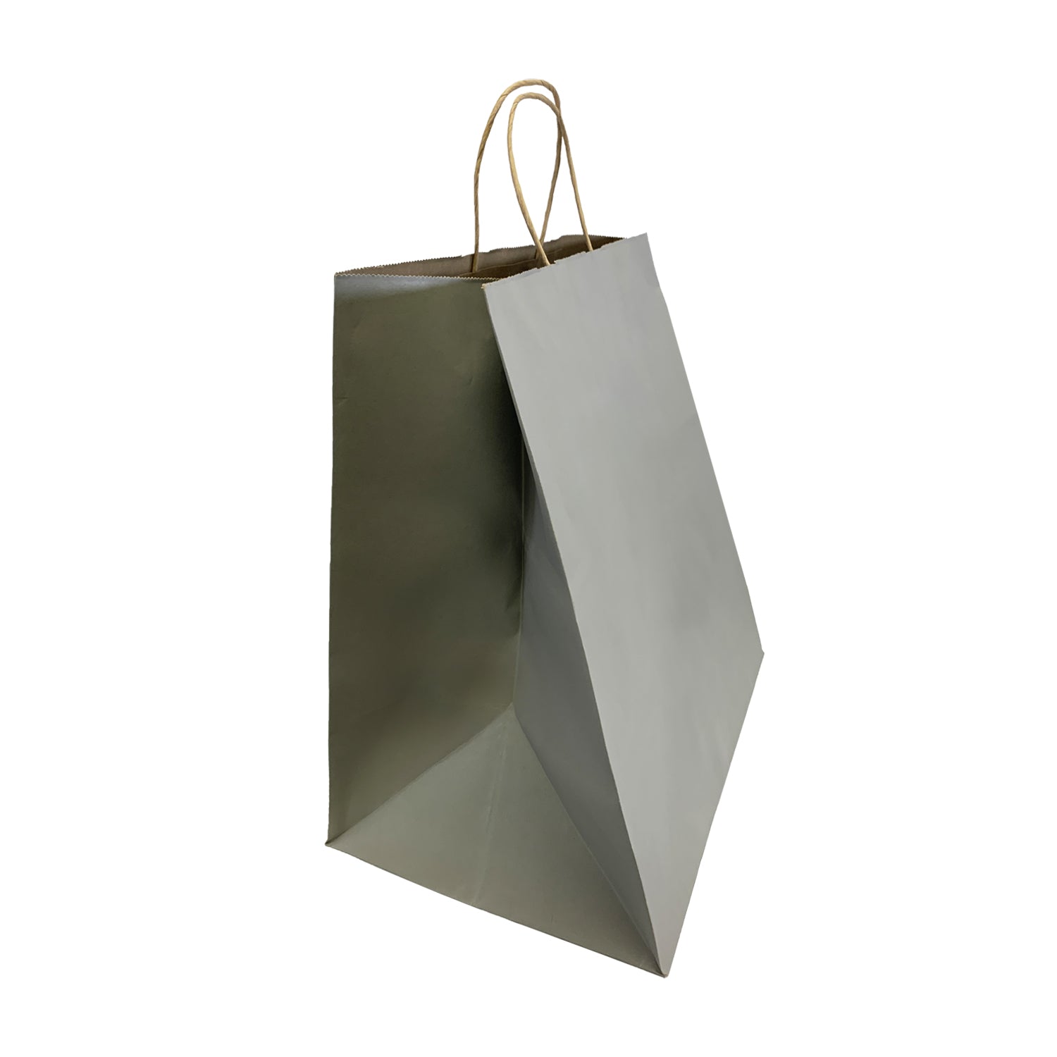 150 Pcs, Super Royal, 14x10x15.75 inches, Grey Kraft Paper Bags, with Twisted Handle