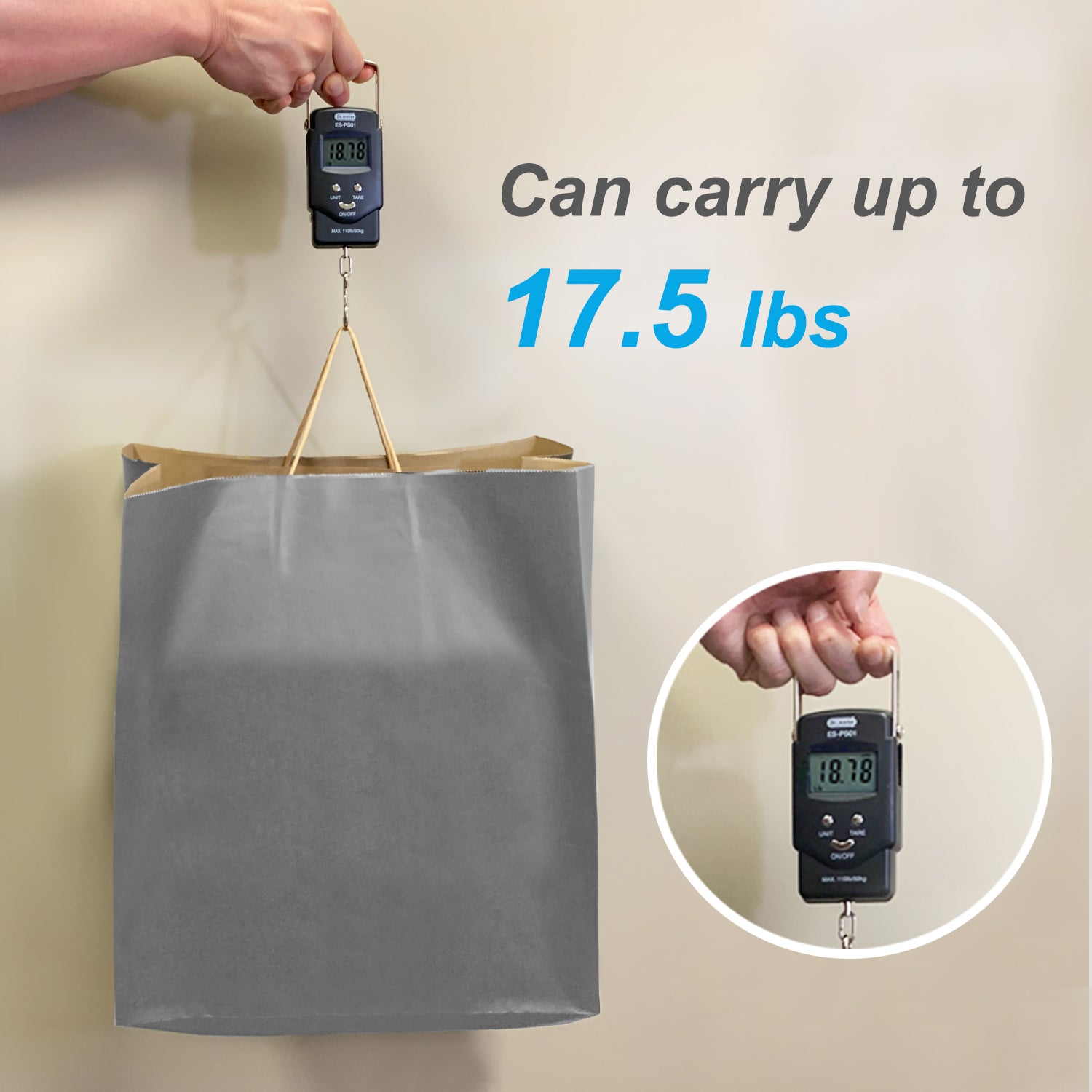 150 Pcs, Super Royal, 14x10x15.75 inches, Grey Kraft Paper Bags, with Twisted Handle