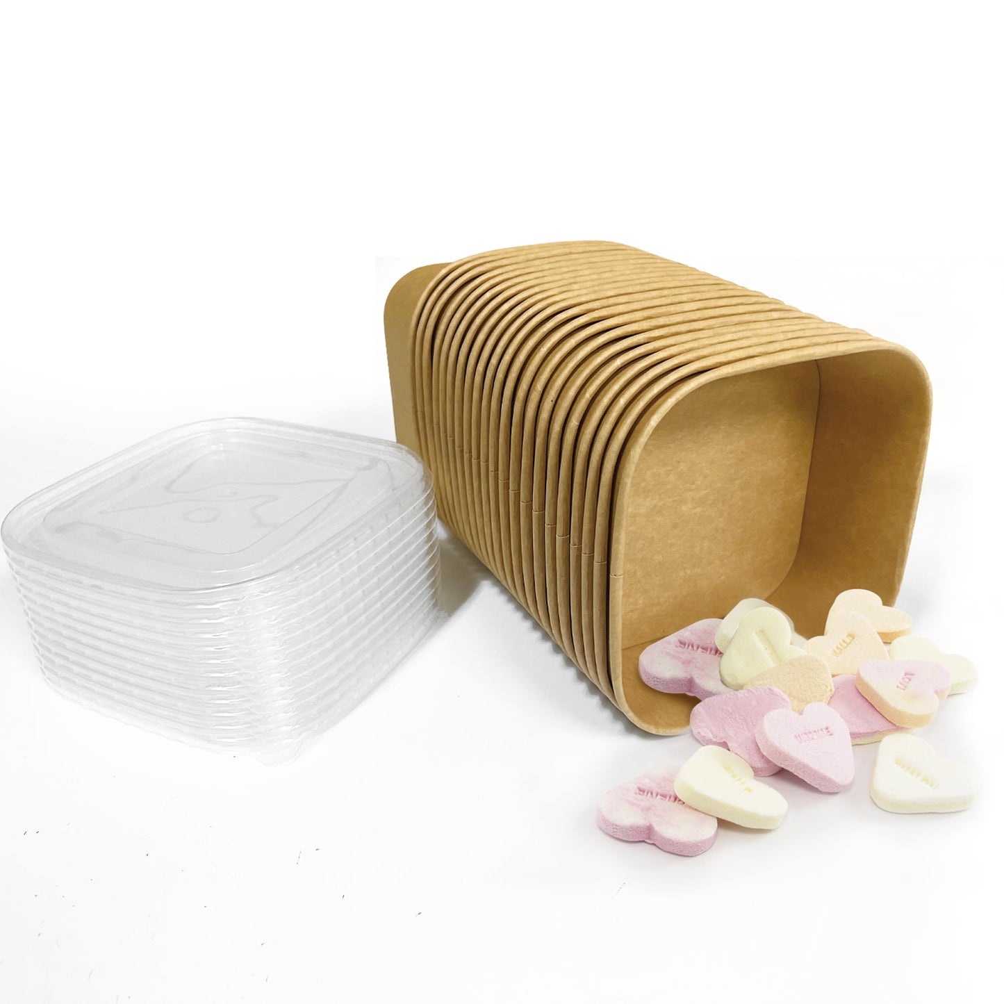 KIS-FC1300S | 44oz, 1300ml Kraft Paper Rectangle Containers Base; From $0.335/pc