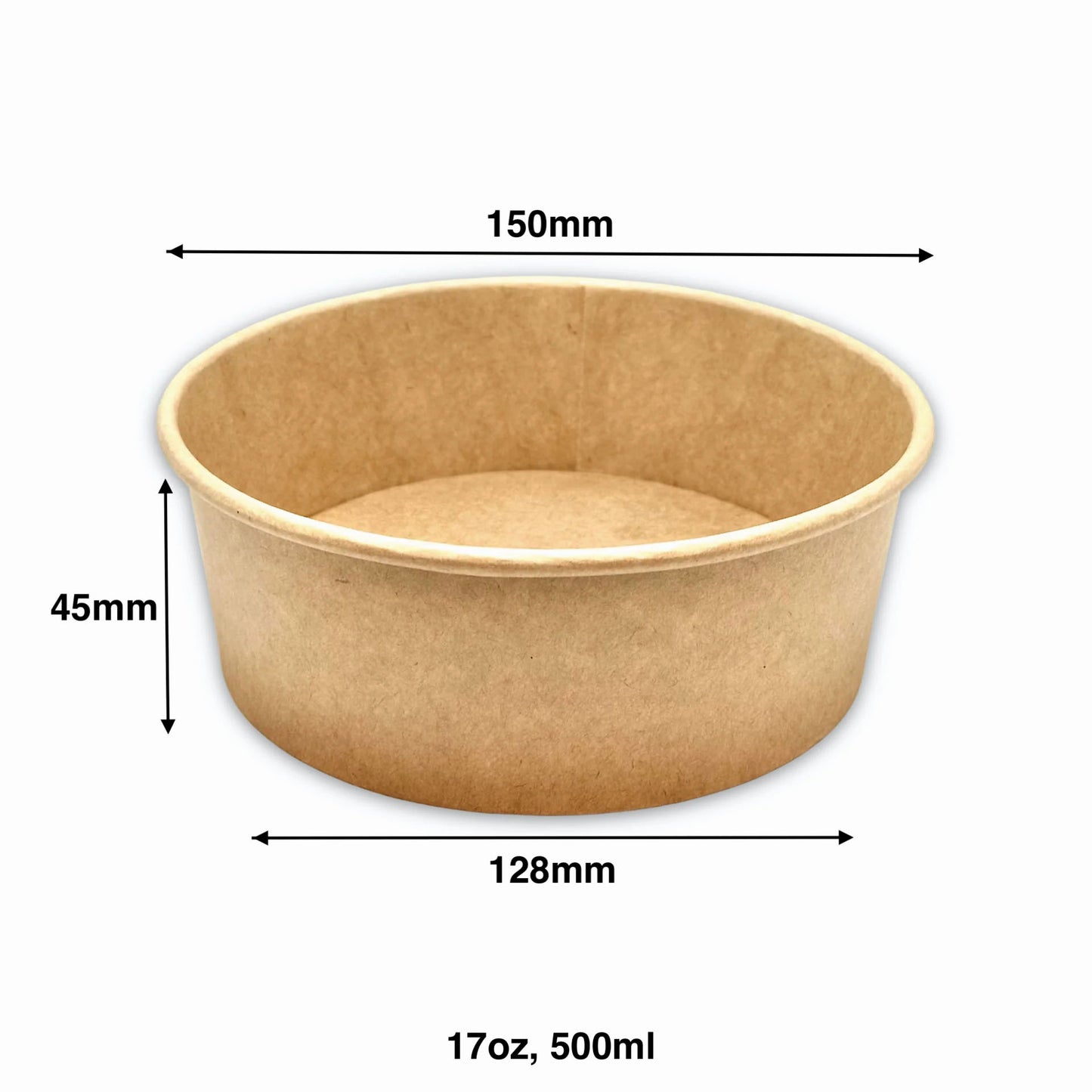 Paper Salad Bowl Kraft - 500ml - Carton of 300 - KIS PAPER - 11037; From $0.186/pc