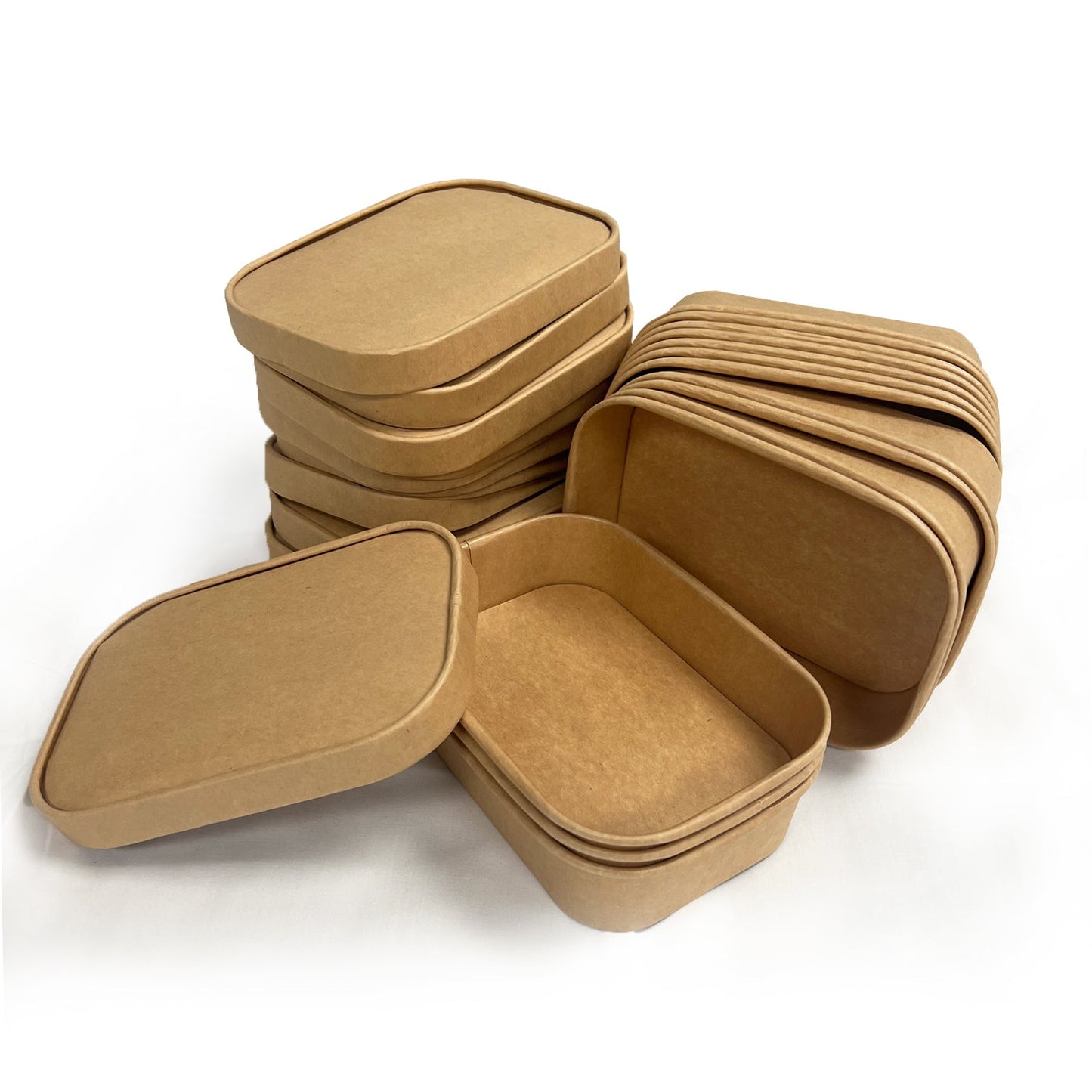 KIS-FC500 | 17oz, 500ml Kraft Paper Rectangle Containers Base; From $0.203/pc
