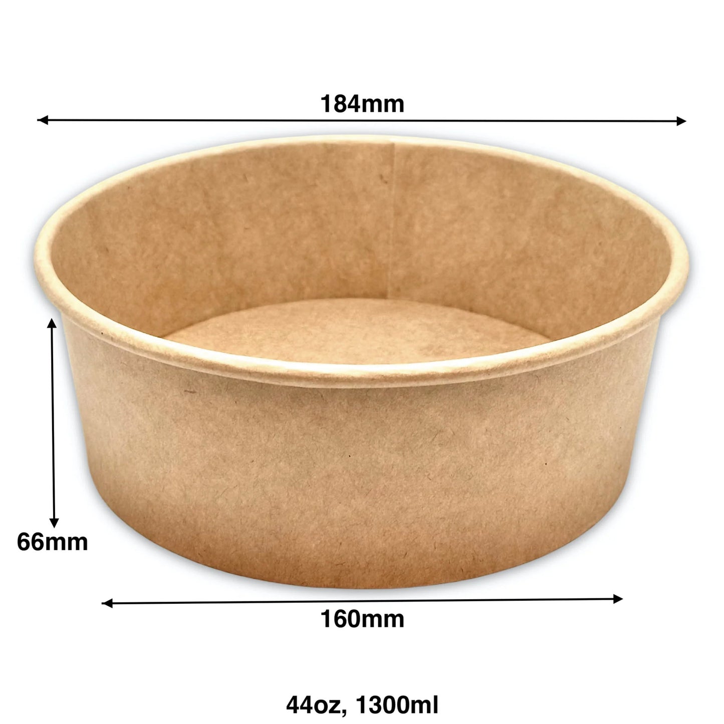 Paper Salad Bowl Kraft - 1300ml - Carton of 300 - KIS PAPER - 11042; From $0.248/pc