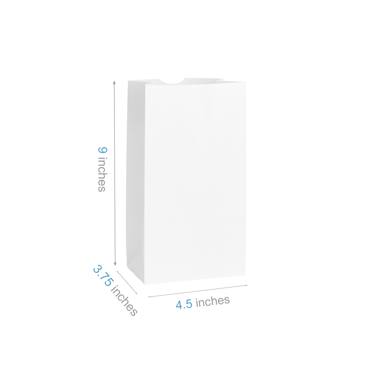 #3 - 4.5" x 3.75" x 9" - Prescription Bags - White Grocery Bags - Carton of 1000 - KIS PAPER - 6023; $0.069/pc