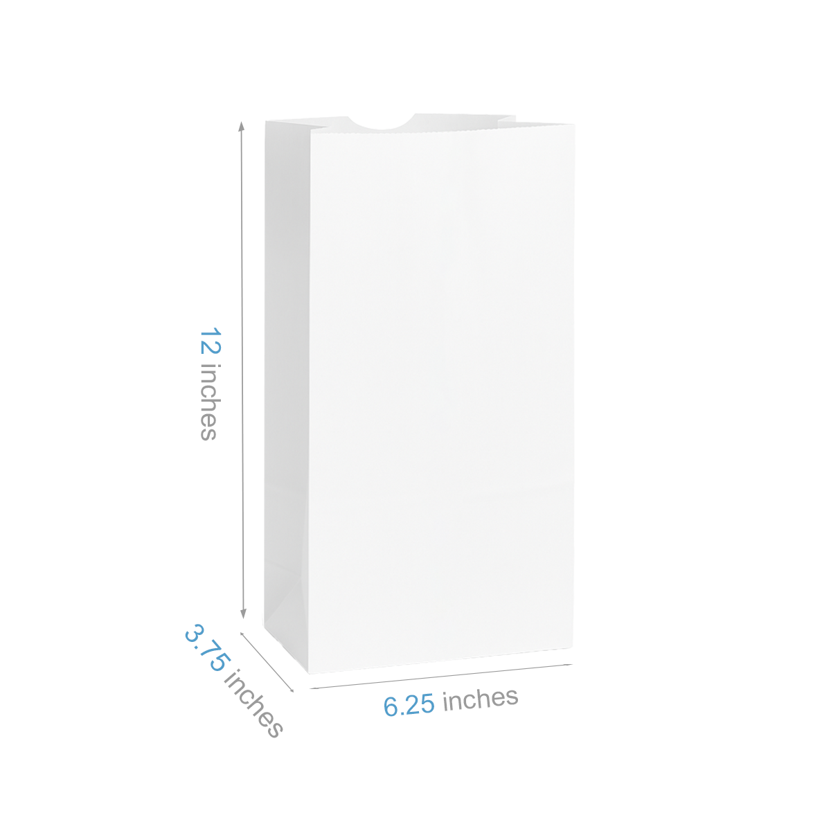 #8 - 6.25" x 3.75" x 12" - Prescription Bags - White Grocery Bags - Carton of 1000 - KIS PAPER - 6025; $0.082/pc