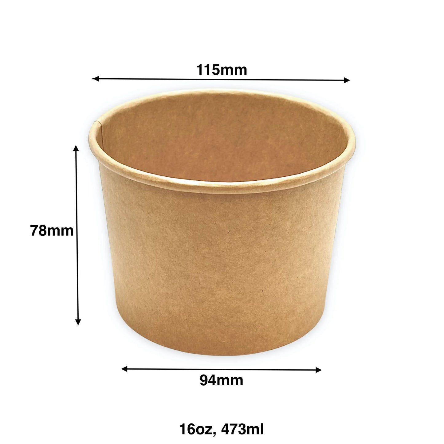 Paper Soup Containers Kraft - 16oz - Carton of 500 - KIS PAPER - 11002; From $0.127/pc