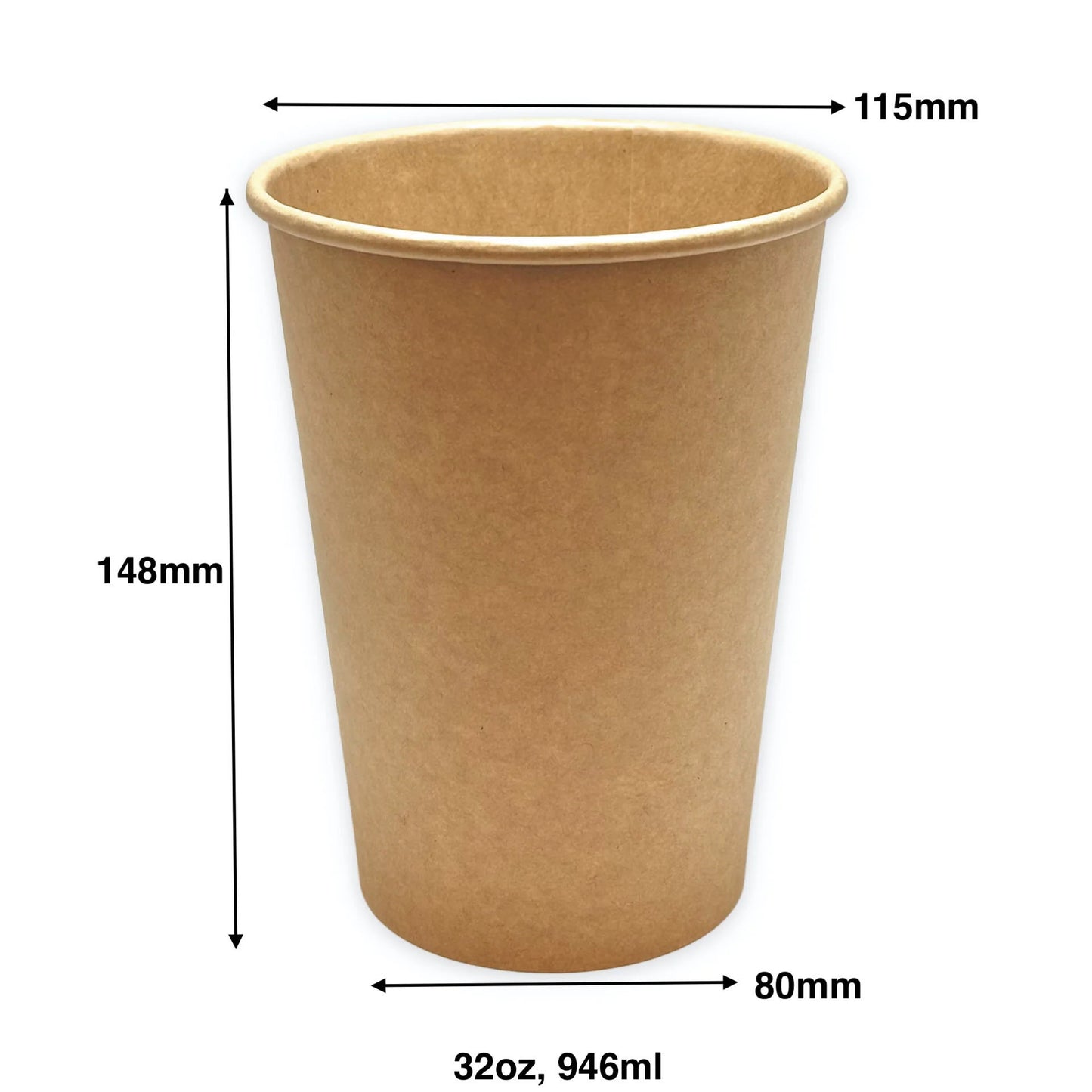 Paper Soup Containers Kraft - 32oz - Carton of 500 - KIS PAPER - 11004; From $0.208/pc