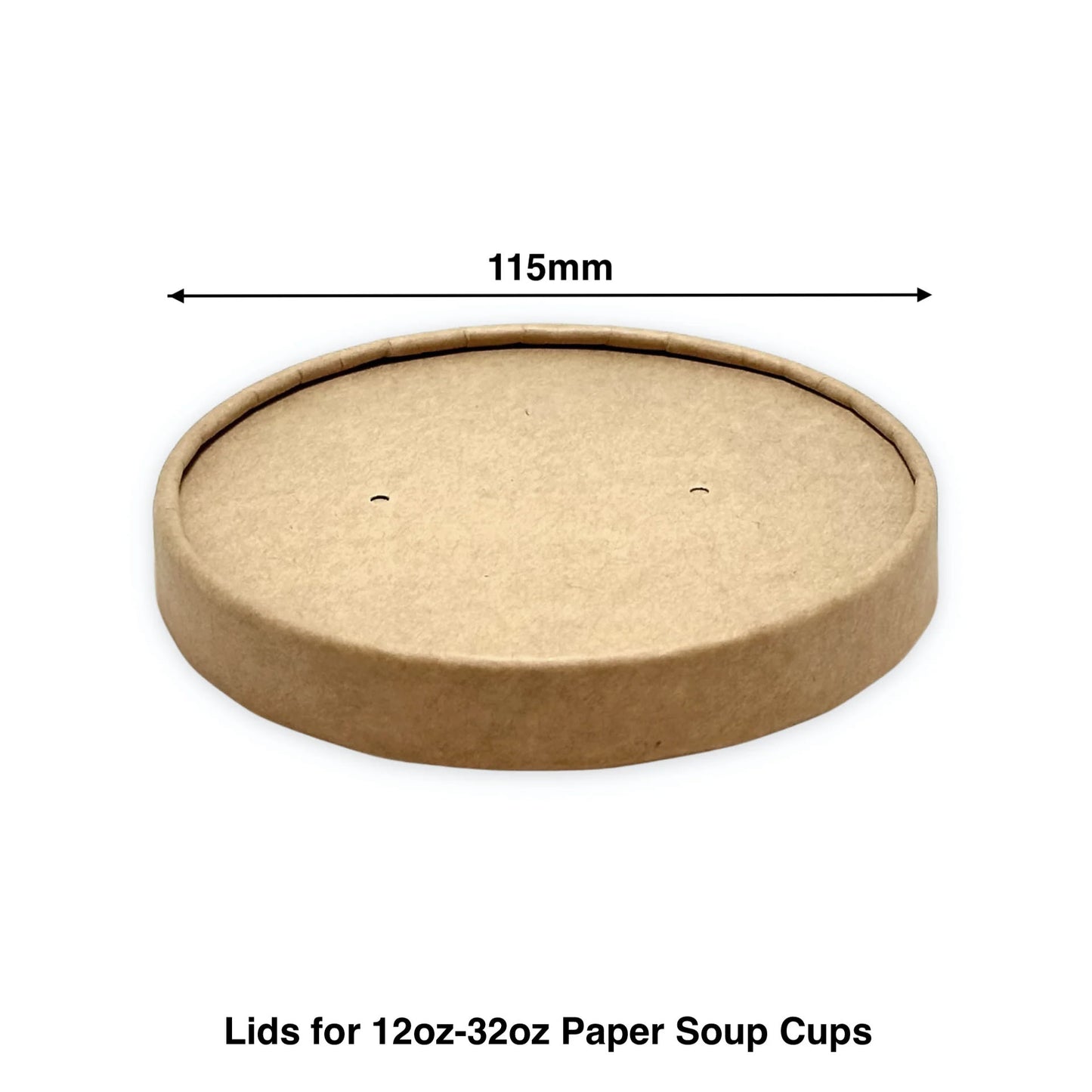 Kraft Paper Lid for Paper Soup Containers - 12oz/16oz/24oz/32oz - Carton of 500 - KIS PAPER - 11008; From $0.16/pc