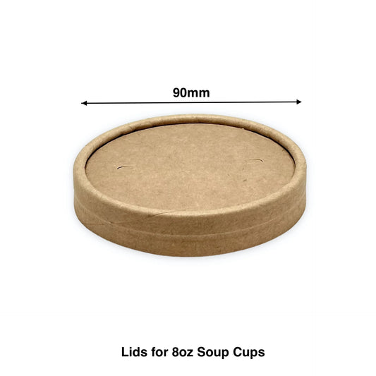 Kraft Paper Lid for Paper Soup Containers - 8oz - Carton of 1000 - KIS PAPER - 11007; From $0.065/pc