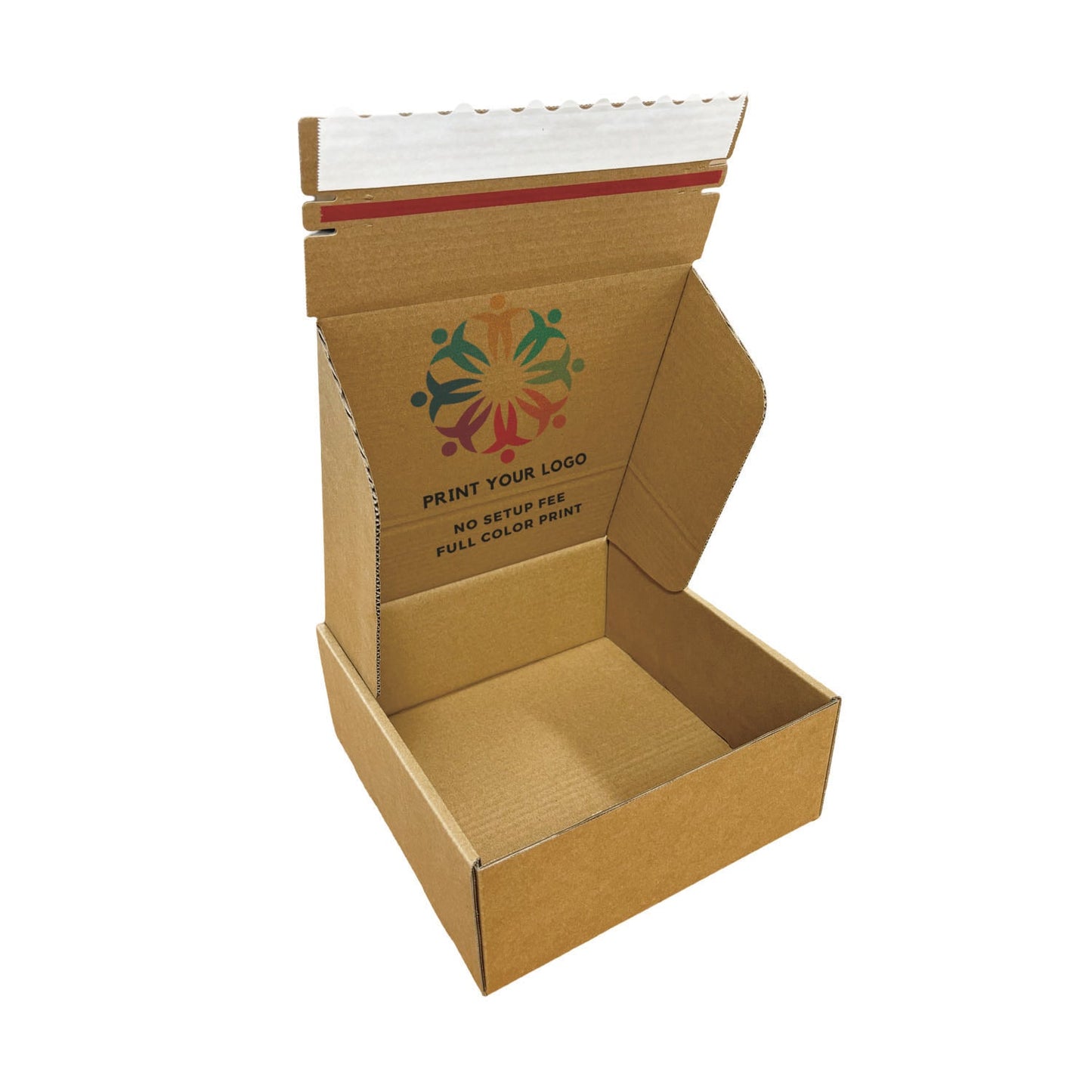 Custom Kraft Literature Corrugated Paper Mailer Boxes Self-Seal Tape - 10" x 10" x 4" - Bundle of 40 - KIS PAPER - 11265; Full Color Custom Print, Printed in Canada; From U$2.505/pc