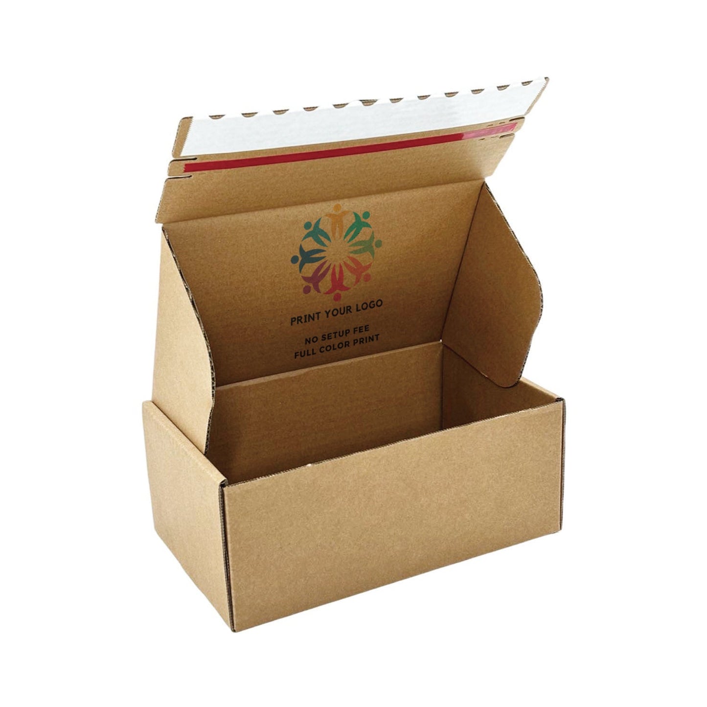 Custom Kraft Literature Corrugated Paper Mailer Boxes Self-Seal Tape - 10" x 6" x 4" - Bundle of 40 - KIS PAPER - 11263; Full Color Custom Print, Printed in Canada; From U$2.157/pc