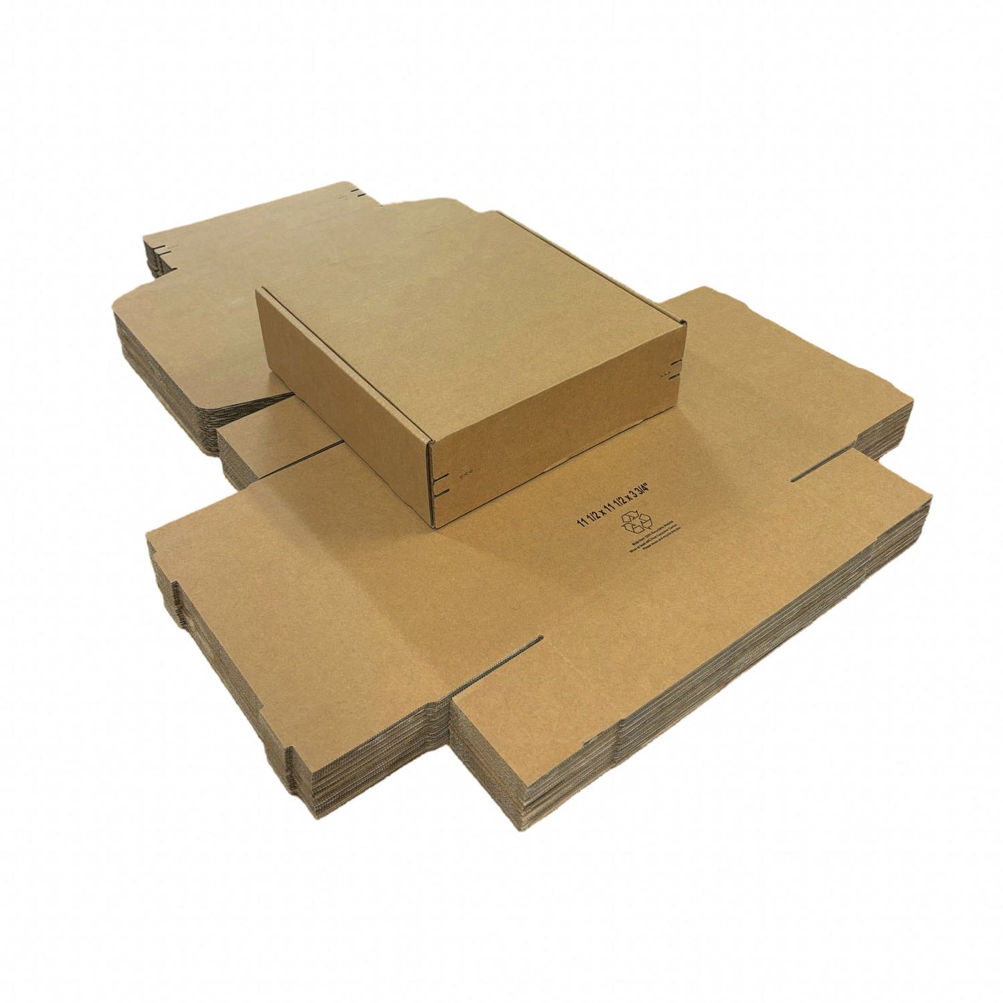 Kraft Literature Corrugated Paper Mailer Boxes Self-Seal Tape - 11.5" x 11.5" x 3.75" - Bundle of 40 - KIS PAPER - 11267; U$2.185/pc